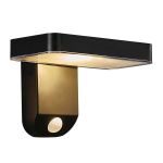 Nordlux Solar Luce Da Parete Rica Piazza Nero 4.5W 450lm - 830 Luce Calda -  | Sensore di Movimento e Luce