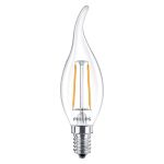 Philips Corepro LED Candela E14 Punta attorcigliata Filamento Chiara 2W 250lm - 827 Bianco Molto Caldo | Sostitutiva 25W